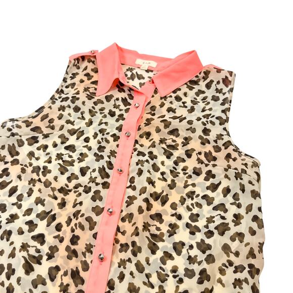 EM Leopard Sleeveless Blouse - Size M - Picture 5 of 7